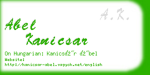 abel kanicsar business card